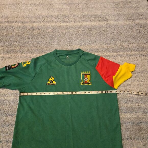 CAMEROON 2022 Home Football jersey Le Coq Sportif CAF Mens XL - Picture 3 of 7